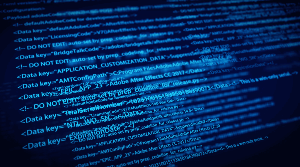 プログラミングのコードの画像